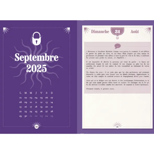 Agenda dont vous êtes le héros 2025-2026