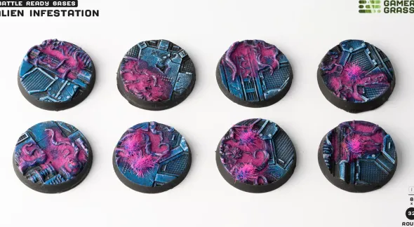 Alien Infestation Bases, Round 32mm (x8)