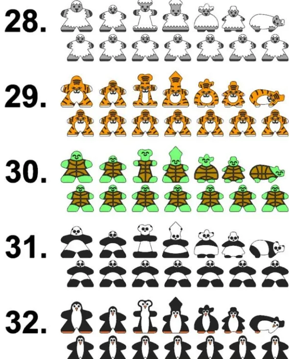 Animals set 1 - Carcassonne Big Box Meeples
