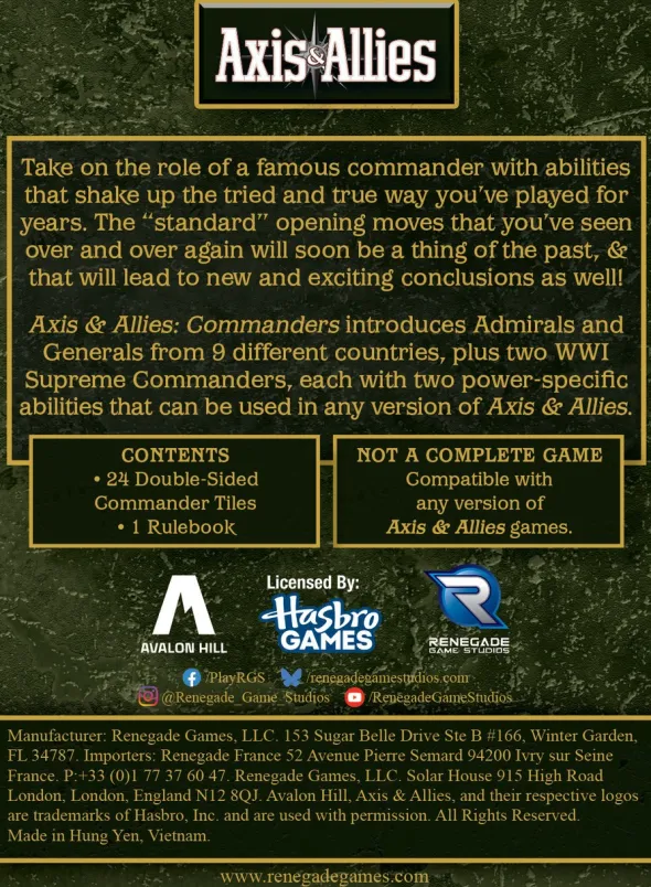 Axis & Allies: Commanders