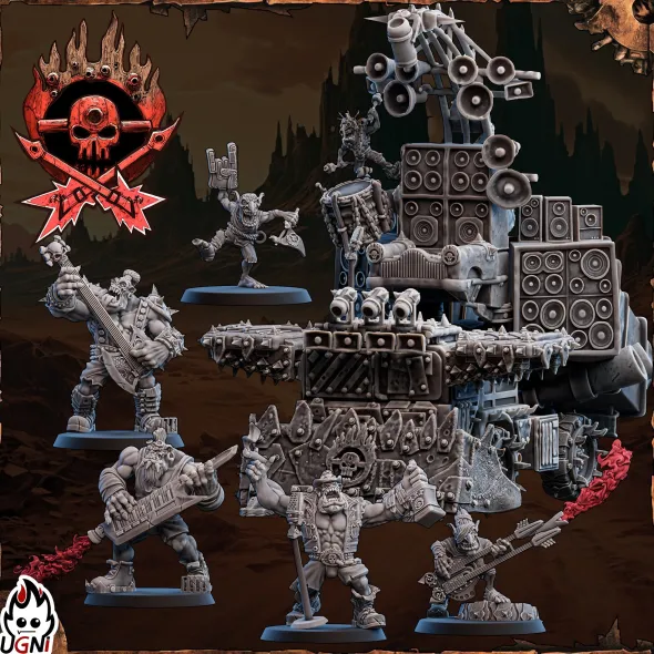 BB - Ugni Miniatures - Black Orc Mad Max Team + Décors