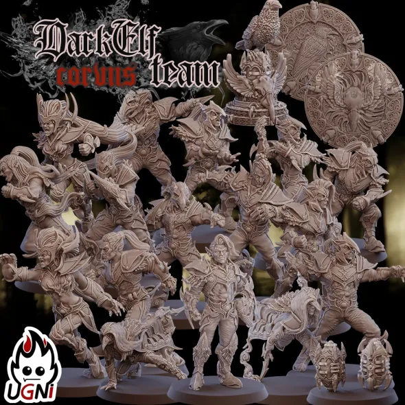 BB - Ugni Miniatures - Dark Elves Team
