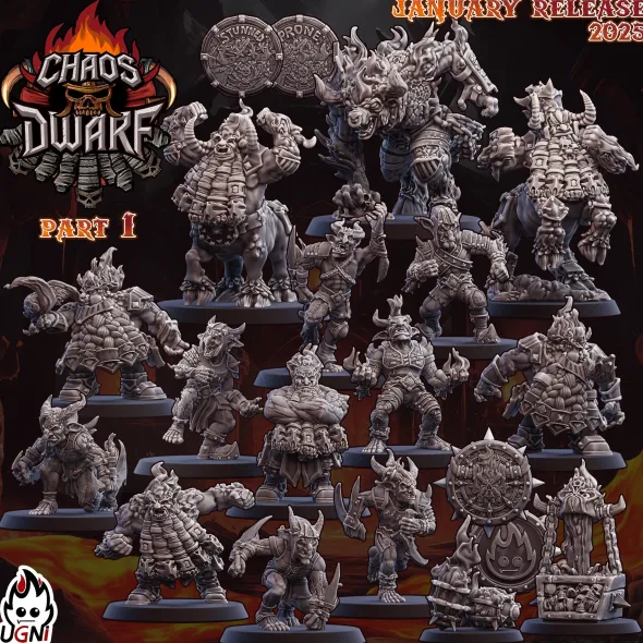 BB - Ugni Miniatures - Magma Chaos Dwarf Team