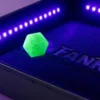 Blacklight Dice Tray with d20: Black