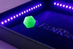 Blacklight Dice Tray with d20: Black