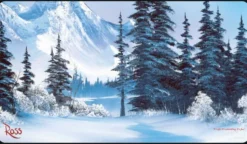 Bob Ross - Winter Paradise Black Stitched Playmat