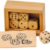 Boite de 6 Dés en Bois