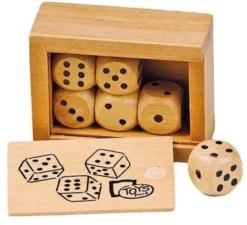 Boite de 6 Dés en Bois