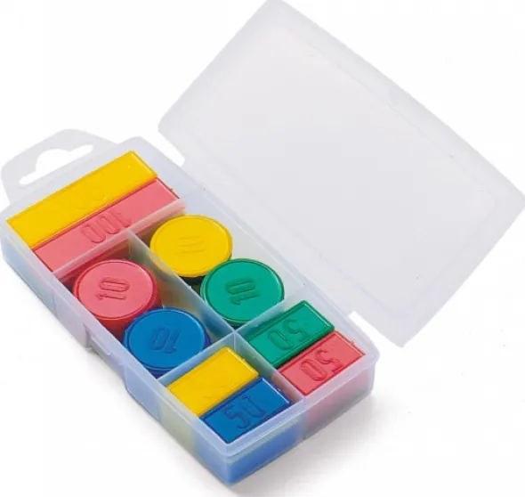 Boite de 100 jetons en plastique