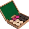 Boite en bois de pions de Carrom "Break To Finish"
