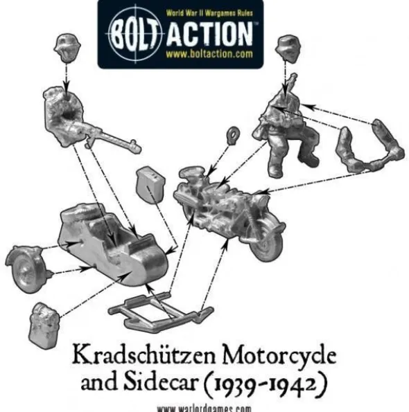 Bolt Action - German - Afrika Korps Kradschutzen Motorcycle & sidecar