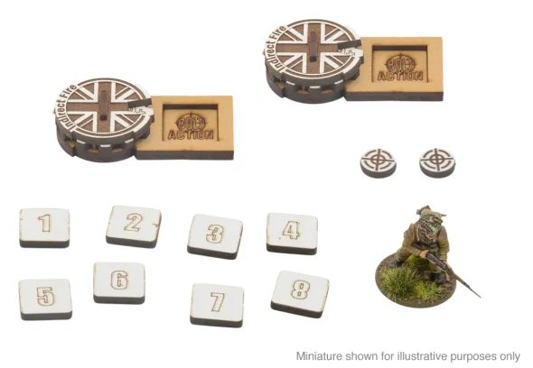 Bolt Action - MDF Artillery Zeroing In Markers - Great Britain