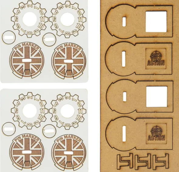 Bolt Action - MDF Unit Pin Markers - Great Britain