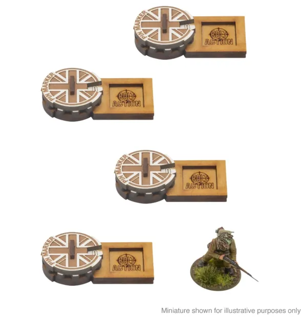 Bolt Action - MDF Unit Pin Markers - Great Britain