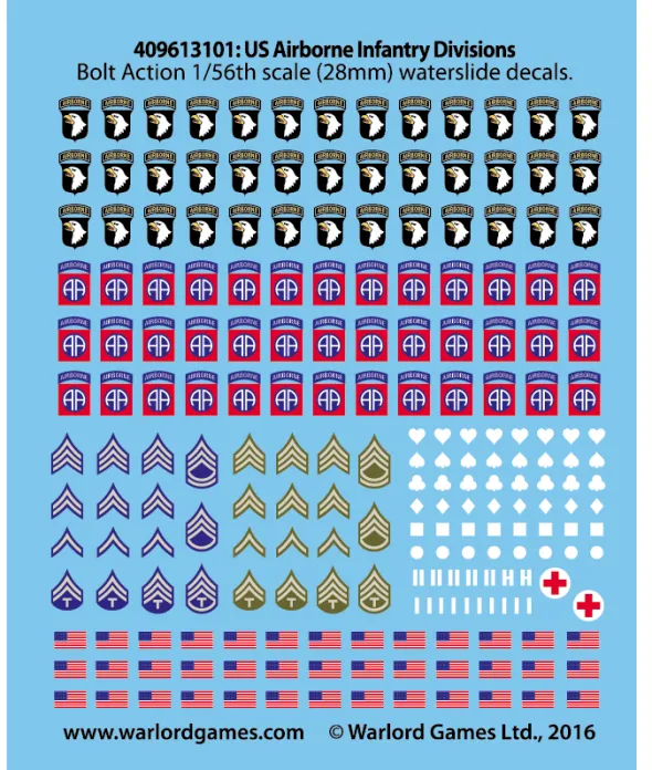 Bolt Action - USA - US Airborne Decal Sheet