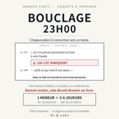 Bouclage, 23h00 - Murder party