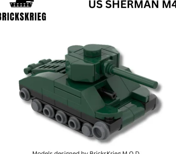 Brickskrieg - US Sherman M4 - Single model