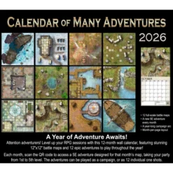 Calendar Of Many Adventures 2026