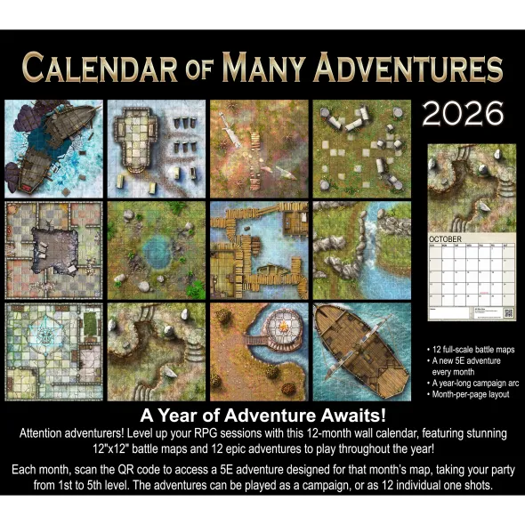 Calendar Of Many Adventures 2026
