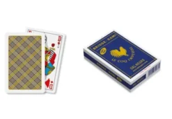Cartes Bridge-Rami 100% PVC - bleu - Le Coq Imperial
