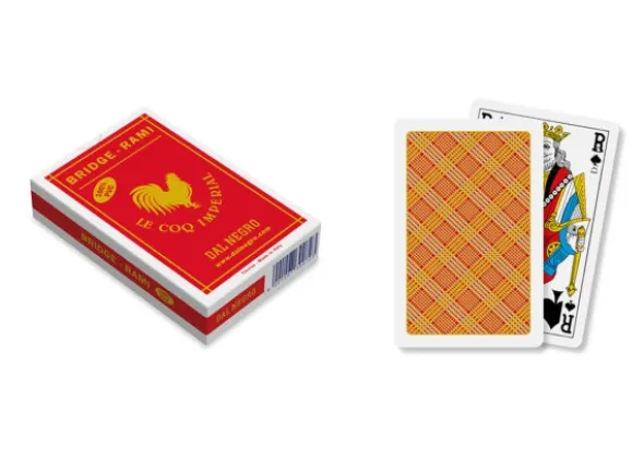 Cartes Bridge-Rami 100% PVC - Rouge - Le Coq Imperial