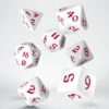Classic Runic White & red Dice Set (7)