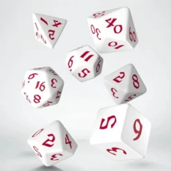 Classic Runic White & red Dice Set (7)