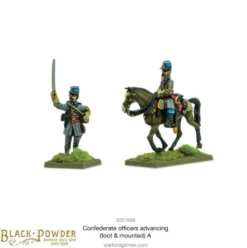 Confederate officers advancing (foot & mounted) A