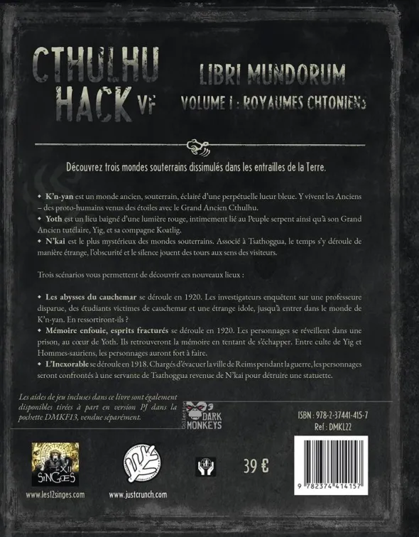 Cthulhu Hack - Libri Mundorum : Royaumes Chtoniens