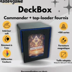 DeckBox Commander 100+ avec Toploader - Noir et Bleu