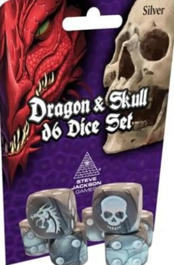 Dragon & Skull Dice Pack Silver