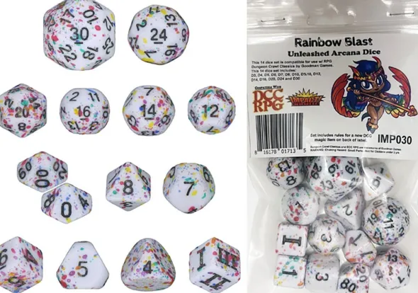 Dungeon Crawl Classics - Set 14 dés - Rainbow Blast