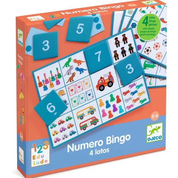 Eduludo - Numero Bingo - 4 Lotos