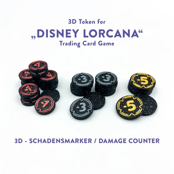 Ensemble de jetons de dégâts 3D pour Lorcana (30 pièces)