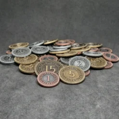 Ensemble de pièces génériques en métal de valeur 1, 2, 5, 15 pour jeux de société