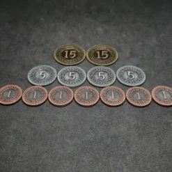 Ensemble de pièces génériques en métal de valeur 1, 5, 15 pour jeux de société