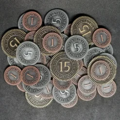 Ensemble de pièces génériques en métal de valeur 1, 5, 15 pour jeux de société