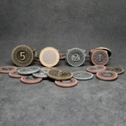 Ensemble de pièces génériques en métal de valeur 1, 2, 5 pour jeux de société