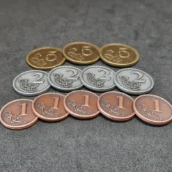 Ensemble de pièces génériques en métal de valeur 1, 2, 5 pour jeux de société