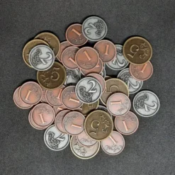Ensemble de pièces génériques en métal de valeur 1, 2, 5 pour jeux de société