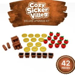 Ensemble de Pions de Ressources compatible avec Cozy Stickerville - 42 pions deluxe