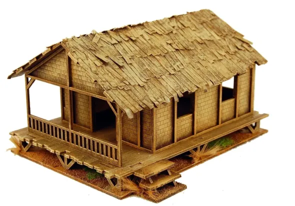 Far East - Low Woven Palm-Style Village House