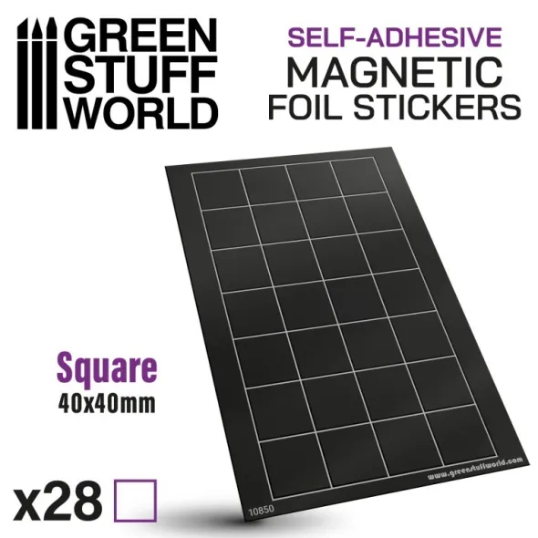 Feuille Magnétique - Carrés 40x40mm