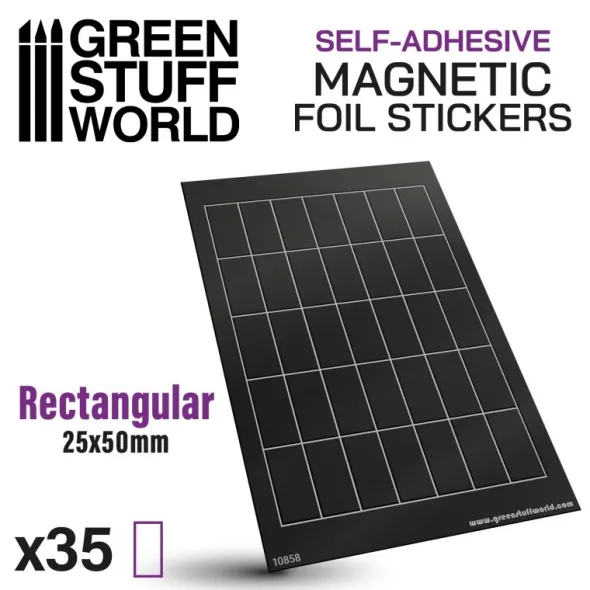 Feuille Magnétique - Rectangles 25x50mm