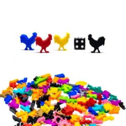 Figurines de Coq Meeple x5