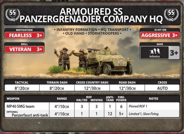 Flames of War - Armoured SS Panzergrenadier Company HQ
