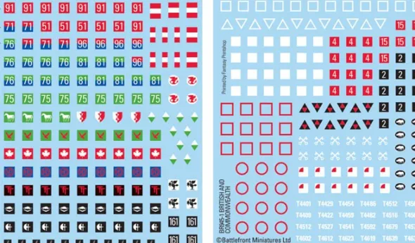 Flames of War - Blitzkrieg - British and Commonwealth Decals