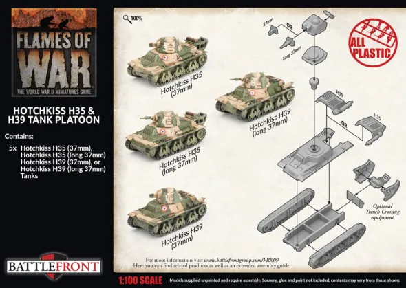 Flames of War - Blitzkrieg - Hotchkiss H35 & H39 Tank Platoon