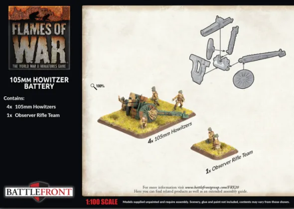 Flames of War - Blitzkrieg - 105mm Howitzer Battery