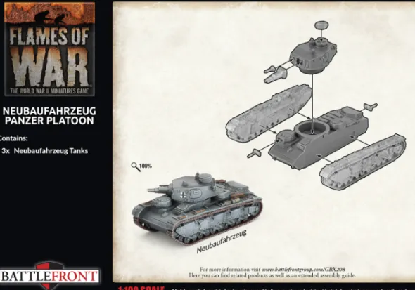 Flames of War - Blitzkrieg - Neubaufahrzeug Panzer Platoon